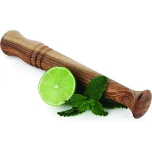 Twine Acacia Wood Mojito Muddler for Cocktails with Jute Storage Pouch, Bar Accessories, Cocktail Muddler, Drink Muddler, Set of 1, Wood Grain True Fabrication