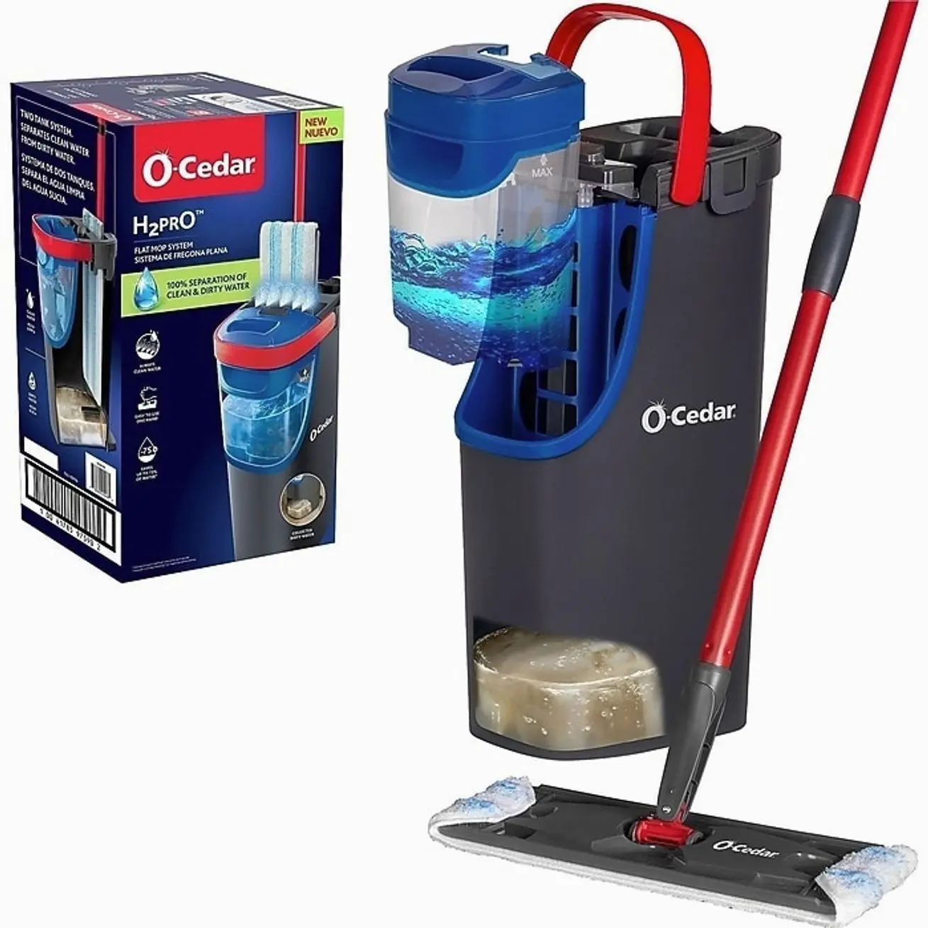 O-Cedar H2prO Microfiber Roller Mop & Bucket Kit, Multicolored (175765)