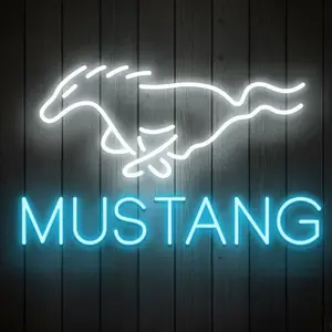 Mustangs Car Neon Sign – LED Wall Light for Garage, Bar, or Game Room