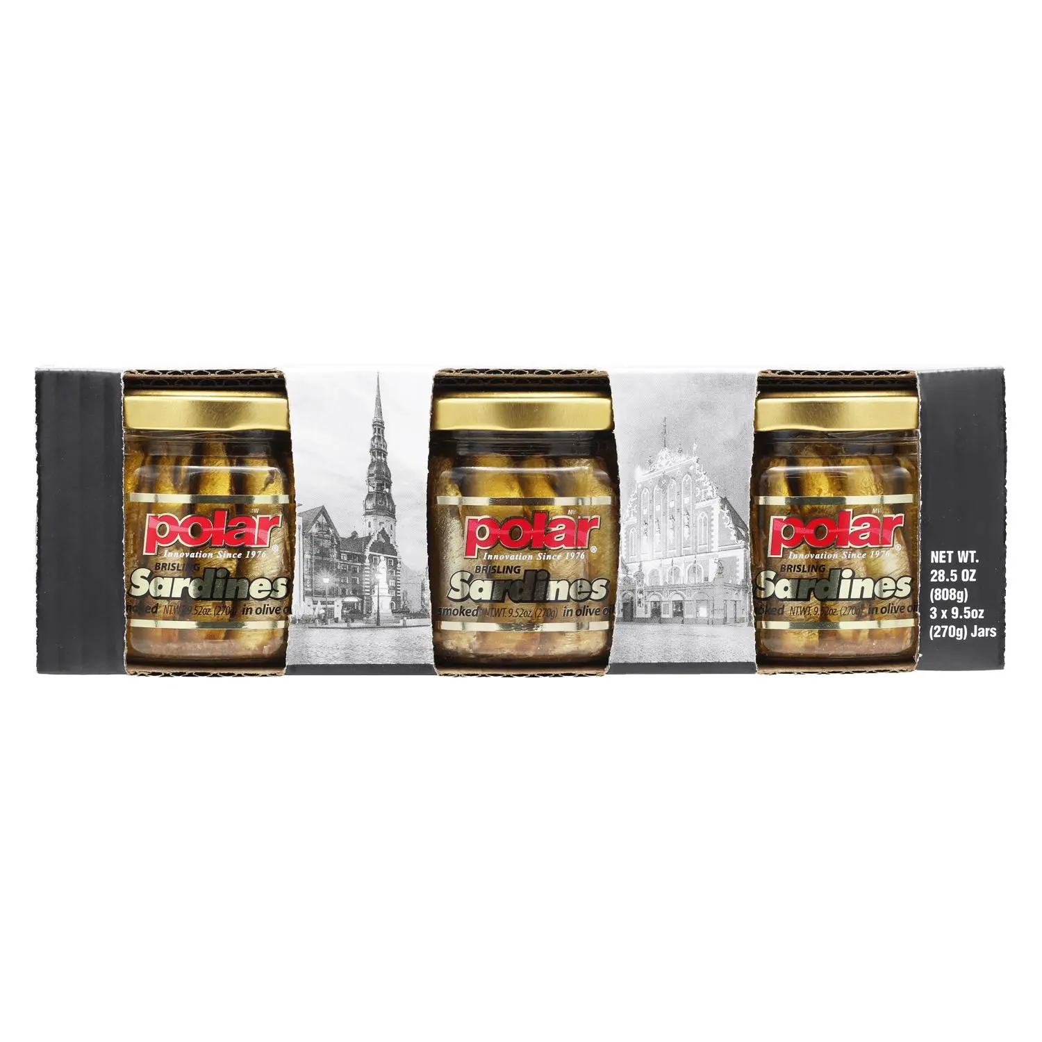 Polar Smoked Protein Packed Brisling Sardines in Olive Oil in Jar 3/9.5oz - 3 Pack