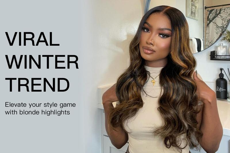 [Wequeen]  Pre-colored #FB30 2"x6" Lace Closure #P4/27 Highlight Upgrade Body Wave Transparent Lace 14-18inch Budget Friendly