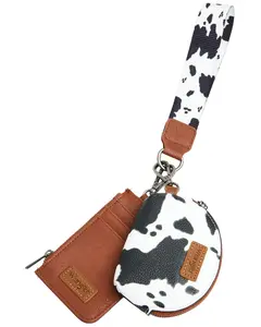 Wrangler Women's Boot Barn Daisy Cow Print Dual Pouch Wristlet - Shy03-W0051br