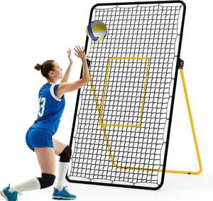 178 x 101 cm Adjustable Volleyball Rebounder Net, Large Training Bounce Back Net for Pushing, Smashing and Setting Up - Robust Training Device with Multiple Angles, Easy to Set Up and Use