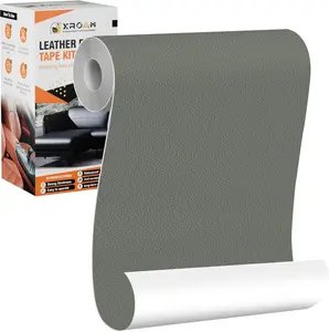 Leather Repair Tape, 4.7x63 inch Leather Patches for Furniture, Self Adhesive Leather Repair Patch for Sofas, Couches, Leather Covers, Seats, Chairs, Vinyl Repair Tape Light Gray