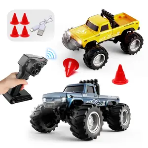 Mini Desktop Remote Control Off-Road Car, Dual Mode APP/remote, Adjustable Speed, Lights, Gift for Boys and Girls Aged 6+, Needs Batteries