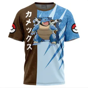 AnimeDwarf Blastoise Attack Pokemon T-Shirt All-Over Print