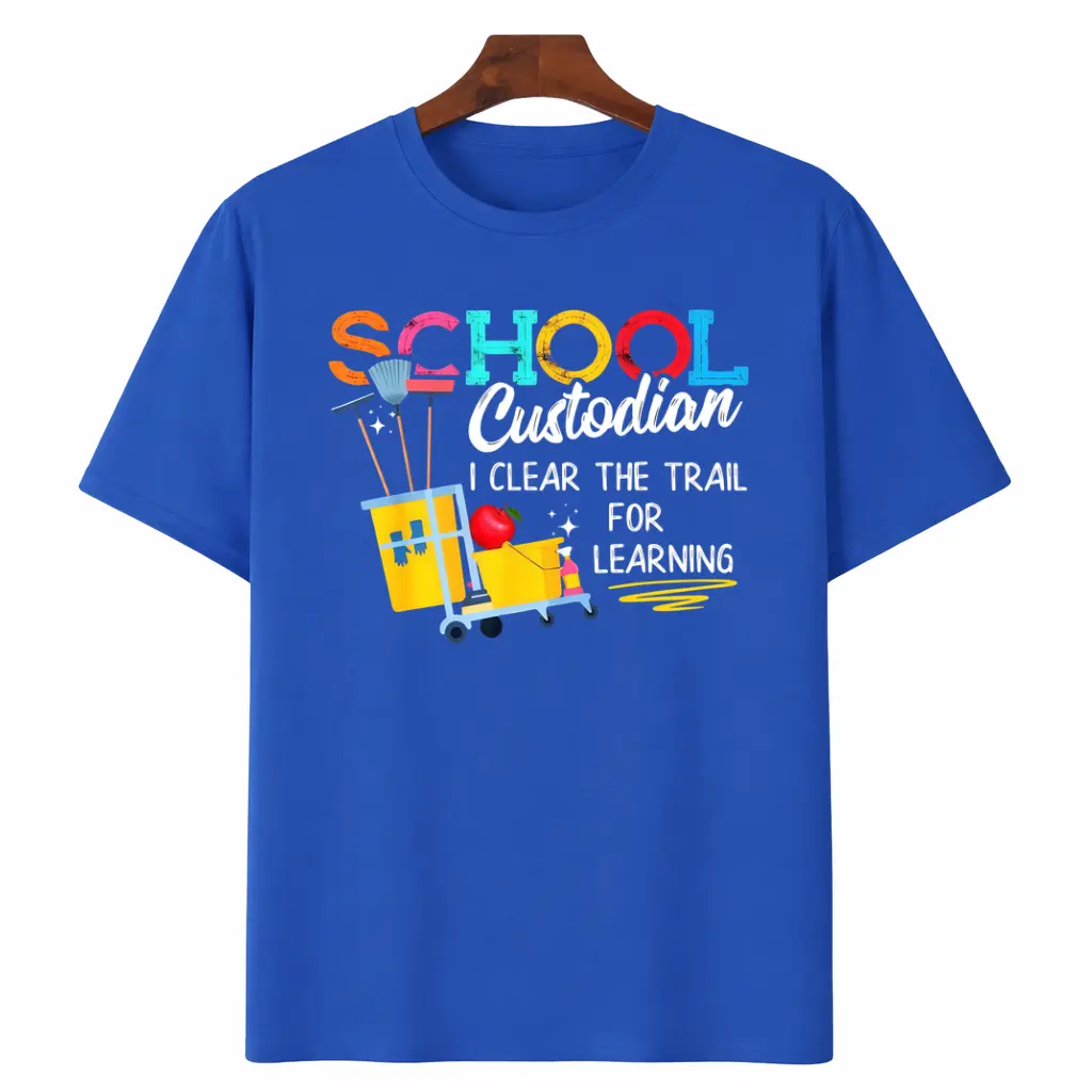 2026 Summer Unisex Short Sleeve Tee – Pure Material Celebrating Janitors & Custodians in Learning Communities