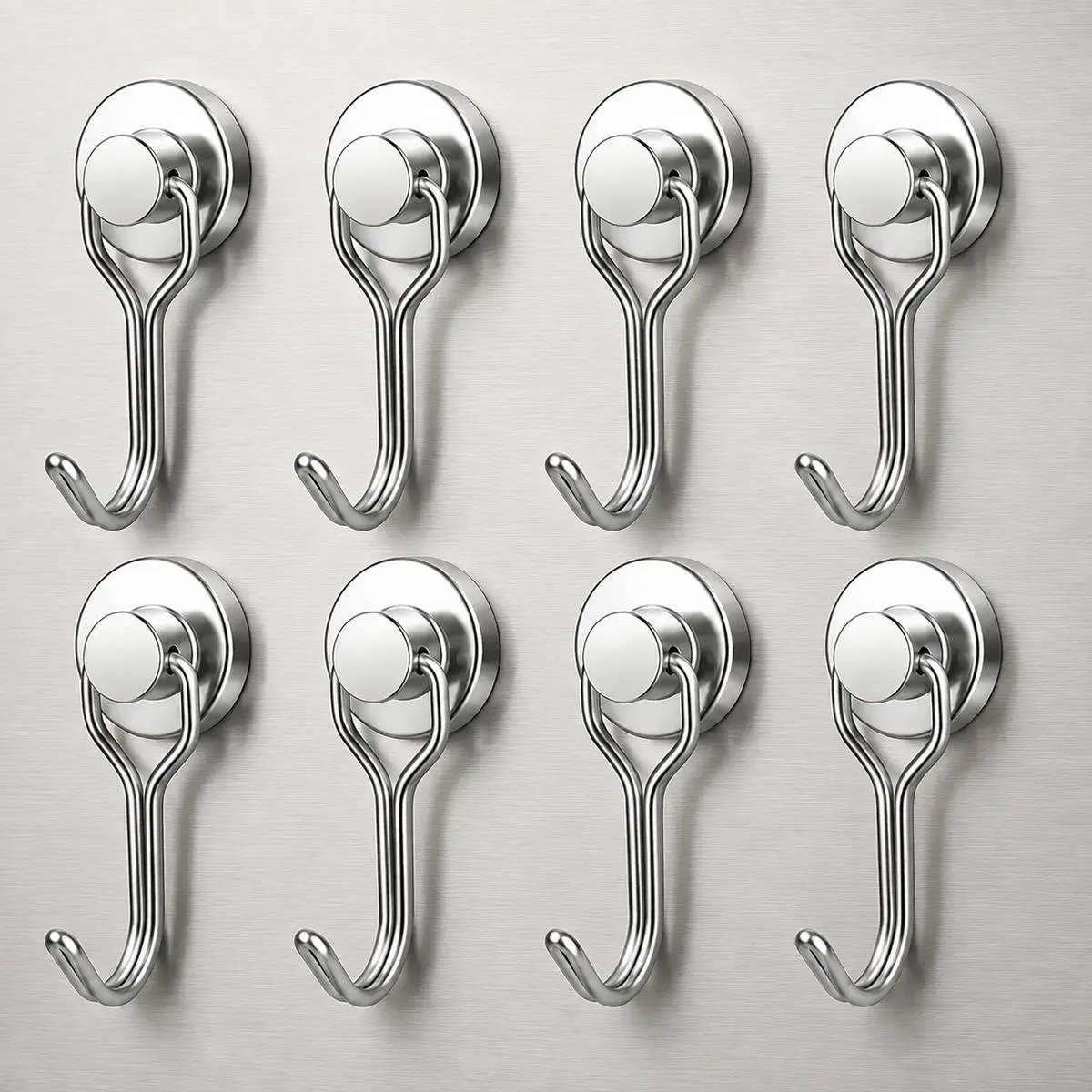 30 lb Swivel Magnetic Hooks, 8 or 16 Pack Neodymium Hanging Hooks for Cruise Cabins, Kitchen, Fridge, Garage and Metal Surfaces