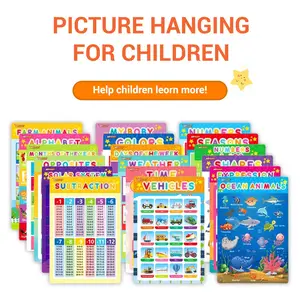 Teeny Baby Modern Bohemian Prechool Posters Set of 6, Suitable for Preschool Children, Kindergarten Learning Posters, Classroom Supplies Charts, Visual Learning Tools, Home Classroom