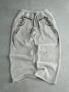 Men's Regular Fit Graffiti Print Drawstring Waist Sweatpants, Casual Comfy Breathable Trousers for Fall & Winter, Men's Bottoms for Daily Wear Graphic