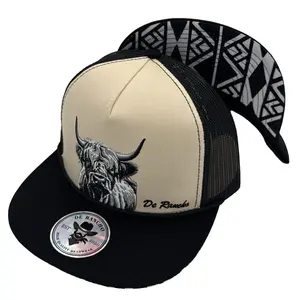 De Rancho Highland Cow #1 Hat (Cream/Black) DR128