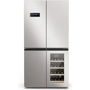 Kismile 21.36 Cu.Ft French Door Refrigerators with Bottom Freezer, Wine Cabinet, Adjustable Shelving, Counter Depth Smart Refrigerator with Touchscreen for Kitchen Home
