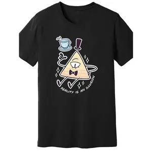 Gravity Falls Bill Cipher Tee: Funny Cartoon Graphic Print on Soft Cotton Crewneck T-Shirt for Anime Fans & Summer Casual Outfits | Perfect Birthday Gift Idea