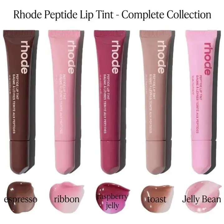 Shades Rhode Peptide Lip Tint 10ml, Long-Lasting Glossy Tinted Lip Balm, Hydrating & Moisturizing Natural Lip Color, Nourishing Daily Lip Care Makeup for Girls – 1-3 Pcs