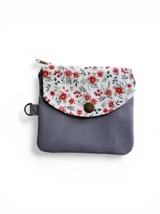 Florence Gray Floral Keychain Wallet