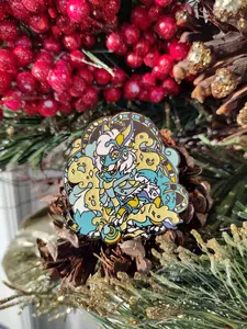 Solara #5 | Fursona Pin Fortune Fox Adopt- Halloween Magic/Sorcery /Blue-White / Kitsune/ Furry Creature/ Enamel pin
