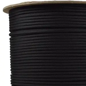Black Paracord 100% Nylon - Size: 1000 Foot Spool