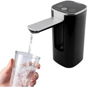 Automatic Water Dispenser for 5 Gallon Bottle - USB-C Rechargeable Electric Water Pump, Digital Display, Measured & Continuous Flow, Foldable Spout (Black - , Water Dispenser)