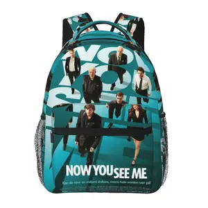 Now You See Me All-Over Print Backpack Large Capacity Now You See Me Everyday Carry Bag for Daily Errands Outdoor Activities Casual Workdays, Cartoon Goth Now You See Me Merch Laptop Daypack School Bag for Men Women Students & Gift Giving