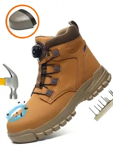 Men's Anti-impact & Anti-puncture Work Shoes, Casual Comfortable Breathable Steel Toe Shoes for Outdoor Sports, Fashionable Shoes for Daily Wear