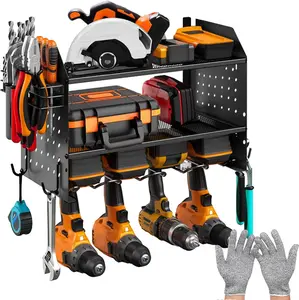 Modular Power Tool Organizer,  3 Layer Wall Mount 6 Drills Holder, Efficient Garage Tool Storage Solution,  Gifts for Men (6 Drill Holders)