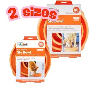 Outward Hound Fun Feeder Slo Bowl Slow Feeder Dog Bowl, Orange