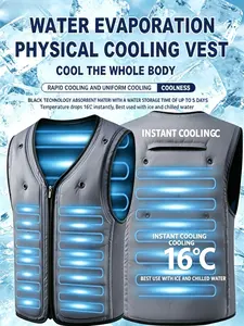 Evaporative Water Cooling Vest, Summer Full-Body Physical Cooling Jacket, Long-Lasting Heat Dissipation Breathable Cool Clothing, Ideal for Outdoor Work, Construction Industry, Hot Weather