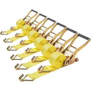 VEVOR 6 Pack 2x 15 Ratchet Straps Heavy Duty Tie Down with Double J Hook, 5000 lbs Break Strength, Carry Bag, Tie Down Ratcheting for Moving, Trailers, Motorcycles, Kayaks, Car RoofVEVOR Super Brand Day