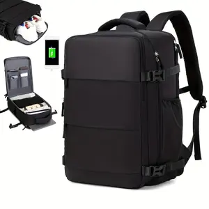 Travel backpack with shoe organizer compartment, expandable duffel bag, large capacity laptop school bag
