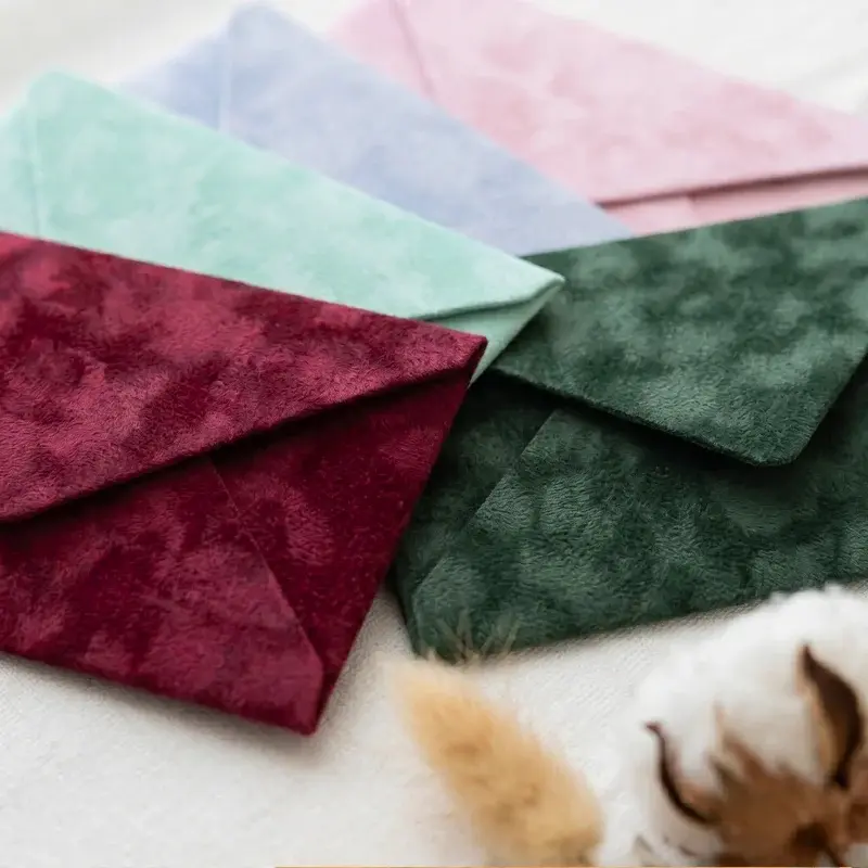 5''x7'' Velvet Envelopes Custom Printed Personalized Design for Wedding Graduation Baby Shower Invitation Paper Supplies