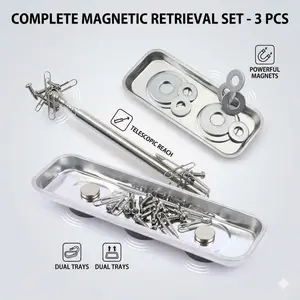 3PCS/ Round Magnetic Parts Tray, Anti-Spill Stainless Steel  Organizer Bowl for Mechanics &  Repair3PCS Round Magnetic Parts Tray, Anti-Spill Stainless Steel  Organizer Bowl for Mechanics &  Repair garage tool drawer storage trimmer rack work accessories