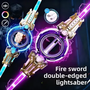 This new rotating, double-bladed, retractable lightsaber features dazzling, multi-colored lights, making it the perfect gift for children to unleash their imagination through role-playing, and an ideal New Year's gift.