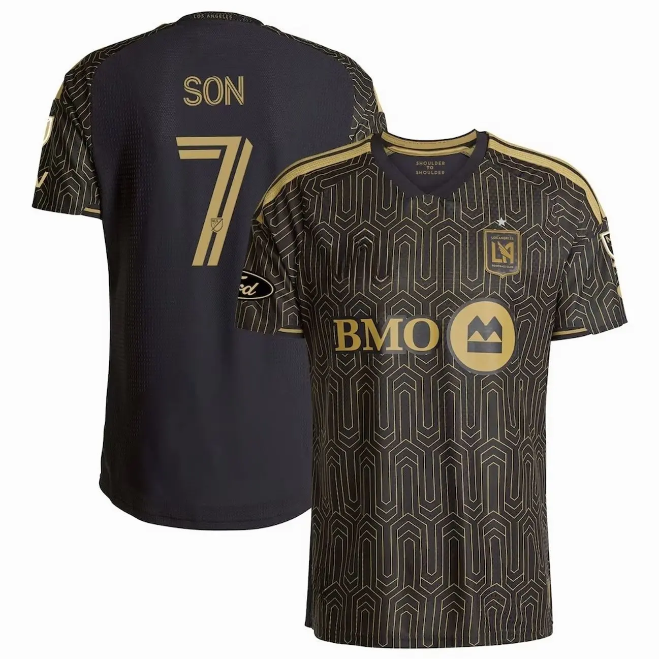 Premium Black Soccer Fan Jersey Number 7 Athletic Performance Tee
