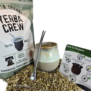 Bariloche White Ceramic Gourd and Yerba Mate Artisan Set