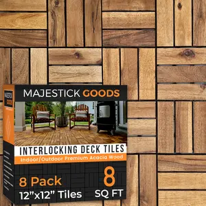 Majestick Goods Interlocking Deck Tile - 12 Slat (8 Pack)