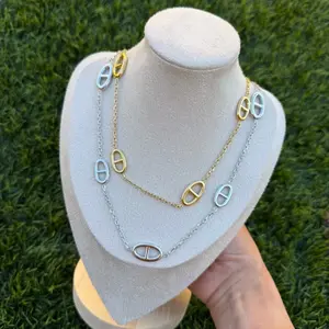 Oval links necklace stainless steel