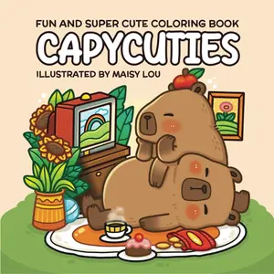Capycuties: An Adorable Coloring Book for Kids and Adults, Simple, Cute Capybaras Stress Relief and Relaxation, Paperback