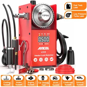 ANCEL L100 Automotive Smoke Machine EVAP Smoke Leak Detector with Digital Pressure Gauge, Air Smoke Dual Modes, Automotive Car Vacuum Leakage Locator All Systems Leak Detector for All Pipes Car Truck