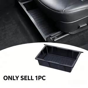 1pc Seat Under Storage Box, Front and Back Seat Organizer, Hidden Tray, Car Interior Decor, Space-Saving, Plastic Material, Vehicle Storage Rack, Car Interior Organizers