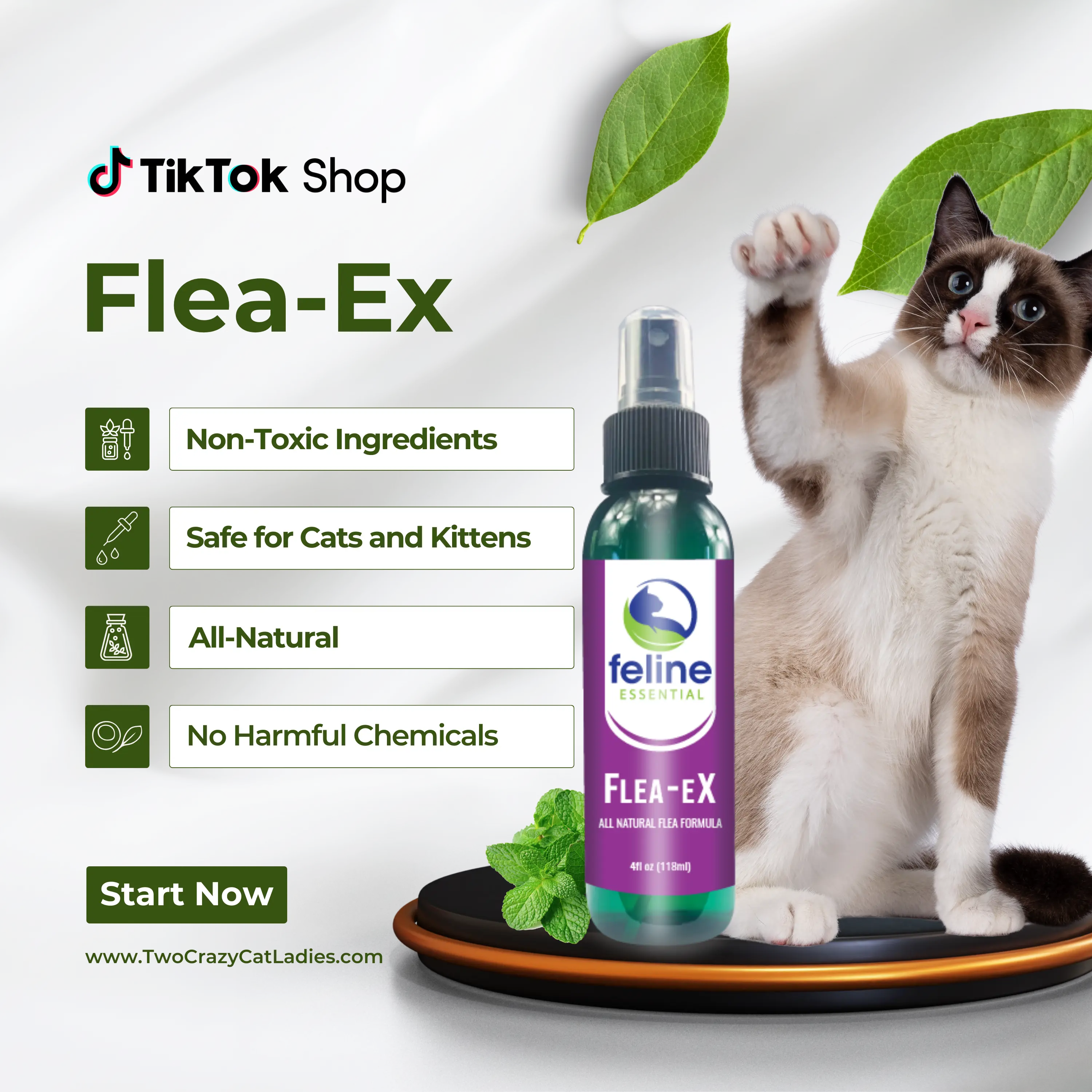 Feline Essential Flea-eX | Botanical Coat & Home Environment Spray for Cats