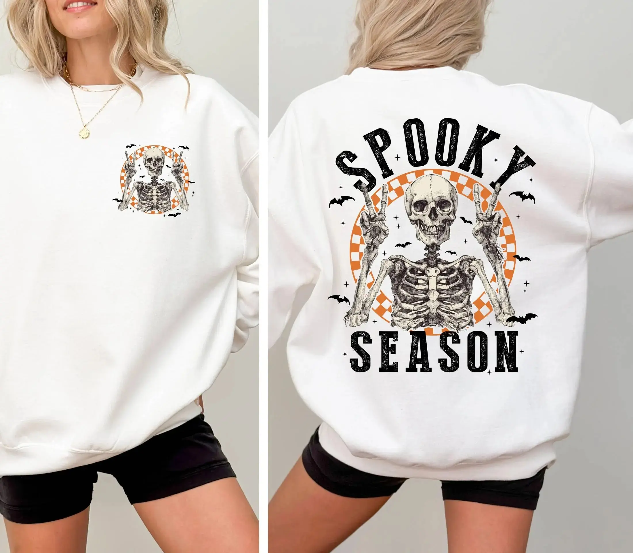 Spooky Season Halloween Skeleton Sweatshirt, Dancing Skeleton Crewneck, Vintage Halloween Fall Sweatshirt, Cozy Spooky Season Apparel, Halloween Party Outfit, Autumn Gift for Women & Men