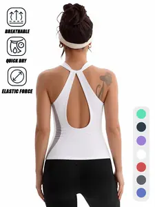 Women's Summer Sexy Backless Slimming Tank Top, Yoga Fitness Training Running Workout Activewear, Yoga Tops, Yoga Clothes, Workout Sportswear, All Seasons Wear, Breathable Casual Sports Vest