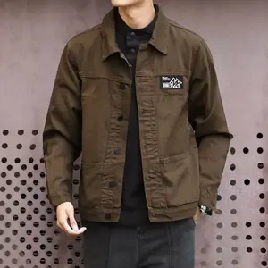Korea Casual Button Denim Jackets Man Low Cost Trendy Cheap Price Stylish Washed On Board One Piece Original Cowboy Coat for Men