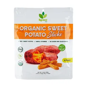 BIG GREEN Organic Sweet Potato Chips - 4 Pack, 280g | Healthy 0 Sugar, 0 Additives, USDA Certified Snack