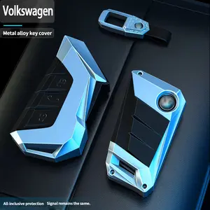 Volkswagen Car Key Case Metal Key Cover Scratch-Resistant Stylish 3-Layer Protection Elegant Contoured Design with Free Wristband