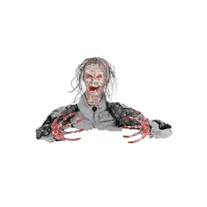 Half Body Zombie with Red Light Up Eyes