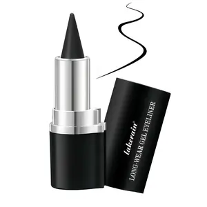 No Smudge-Proof 24 Hour Stay Gel Eyeliner Cream, Smooth Easy Apply Thick Solid Black Eyeliner
