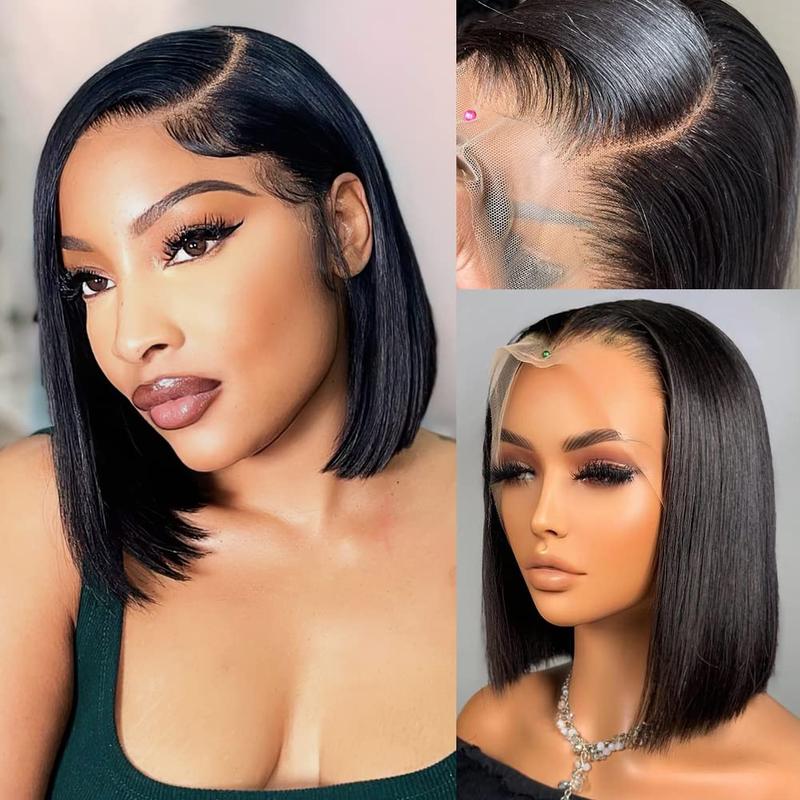 Bob Wig Human Hair Pre Plucked Pre Cut 13x4 Blonde HD Lace Closure Wig 613 Pre Bleached Wear and Go Wig Short 613 Bob Glueless Wig Human Hair 180% Density for Women