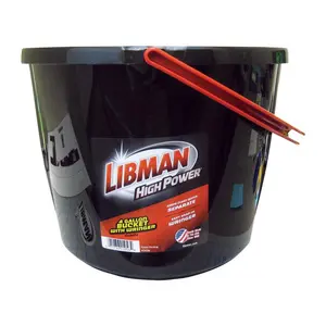 Libman High Power Dual Compartment 4 gal Bucket Black/Red - Pack of 3