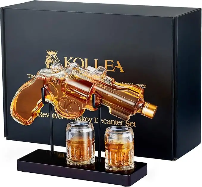 Kollea Whiskey Decanter Set with Shot Glass，Gifts for Men Dad, Cool Anniversary Birthday Gift Ideas for Him Husband Brother, Funny Military Retirement